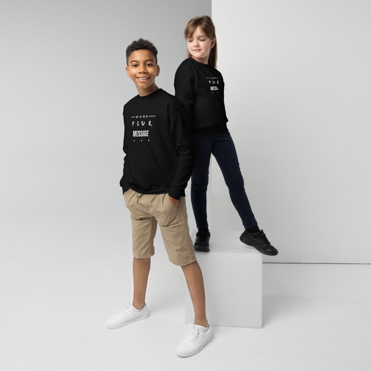 WYM Text Youth Crewneck Sweatshirt