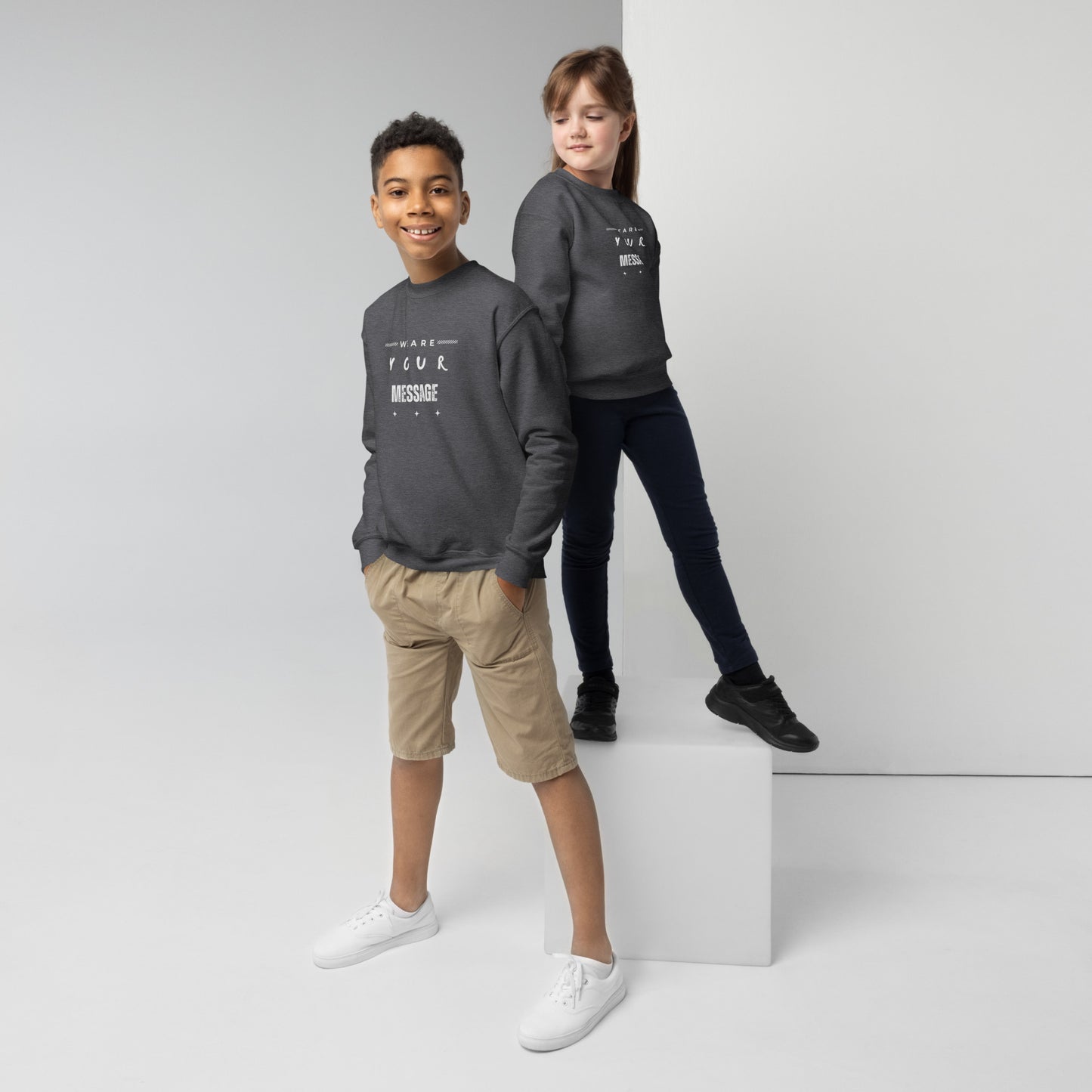 WYM Text Youth Crewneck Sweatshirt