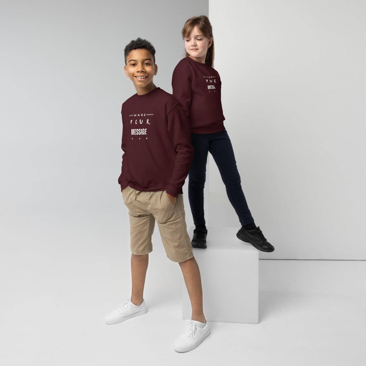 WYM Text Youth Crewneck Sweatshirt