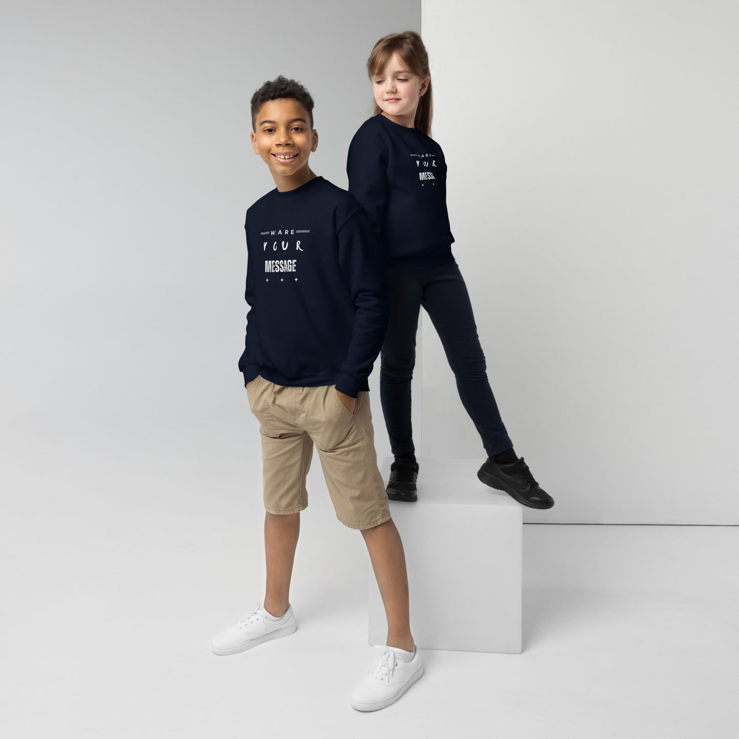 WYM Text Youth Crewneck Sweatshirt