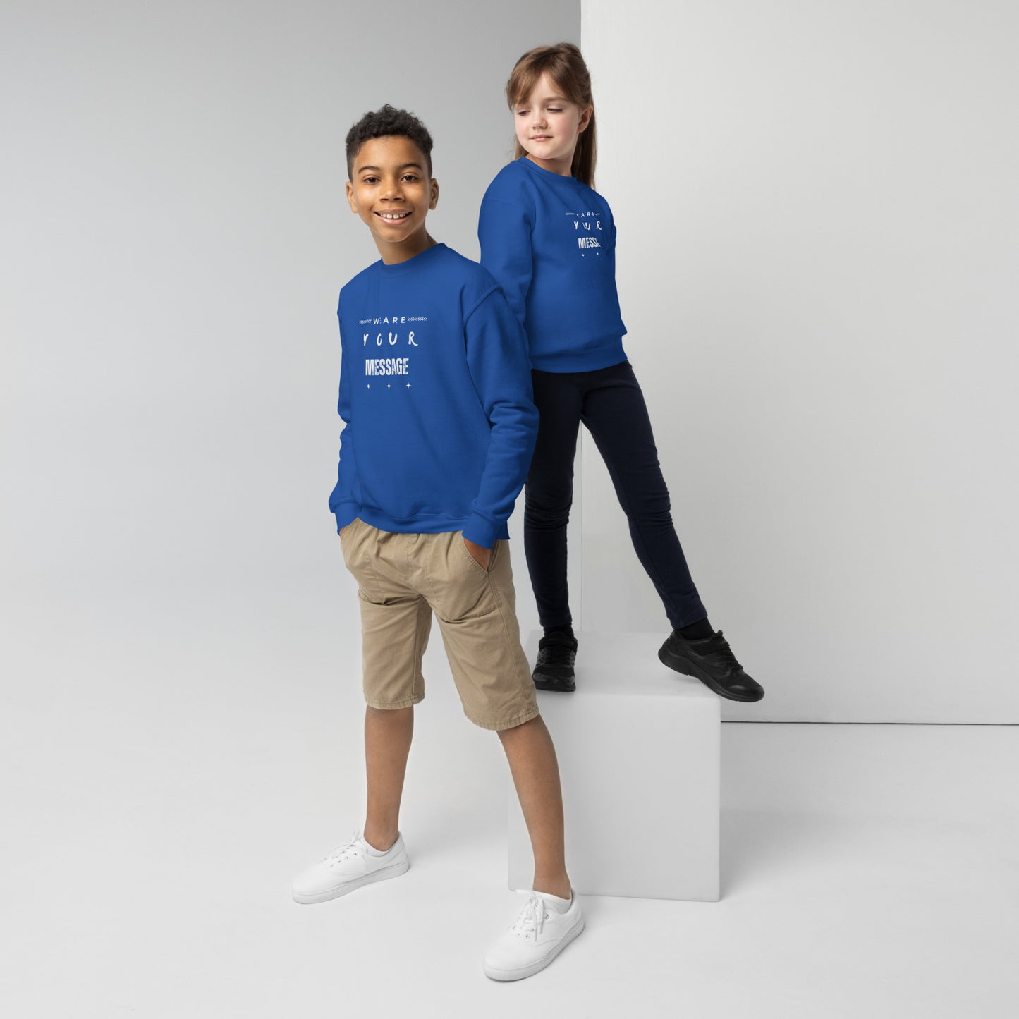 WYM Text Youth Crewneck Sweatshirt